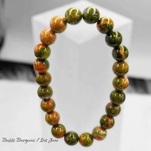 Unakite Bracelet - Unisex 8mm